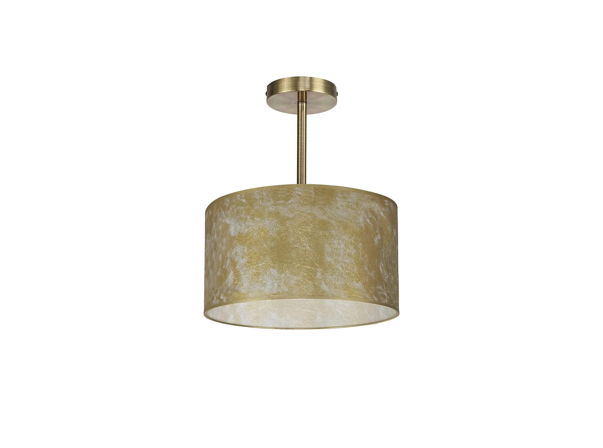 Baymont 30cm Semi Flush 1 Light Antique Brass; Gold Leaf DK0822  Deco Baymont AB GL